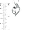 Thumbnail Image 2 of 1/8 CT. T.W. Diamond Motherly Love Double Heart Pendant in Sterling Silver