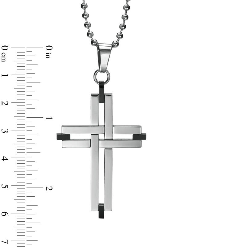 Chisel Stainless Steel Cross Dog Tag Necklace with 22