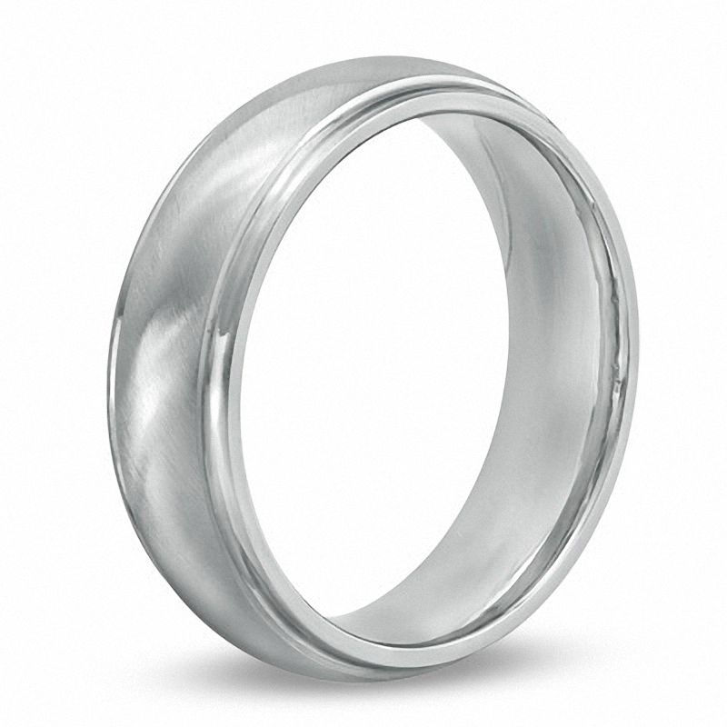 7.0mm Comfort Fit Angled Satin Finish Cobalt Wedding Band - Size 10