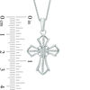Thumbnail Image 1 of 1/20 CT. T.W. Diamond Cross Cutout Pendant in Sterling Silver