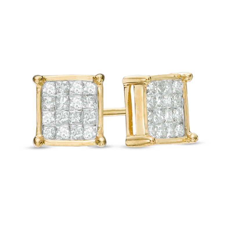 14 Karat Yellow Gold Diamond Stud Earrings 3/8 CT