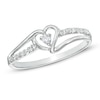 Thumbnail Image 0 of Diamond Accent Split Shank Heart Promise Ring in 10K White Gold