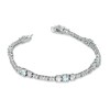 Thumbnail Image 2 of Aquamarine and White Topaz Line Bracelet in Sterling Silver - 7.25&quot;