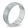 Thumbnail Image 2 of Men's 6.5mm Hammered Segment Wedding Band in 10K White Gold