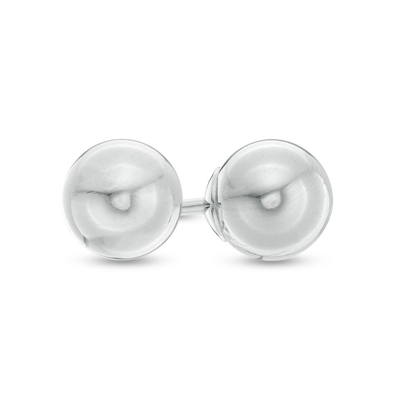 Main Image 1 of 6.0mm Ball Stud Earrings in 14K White Gold