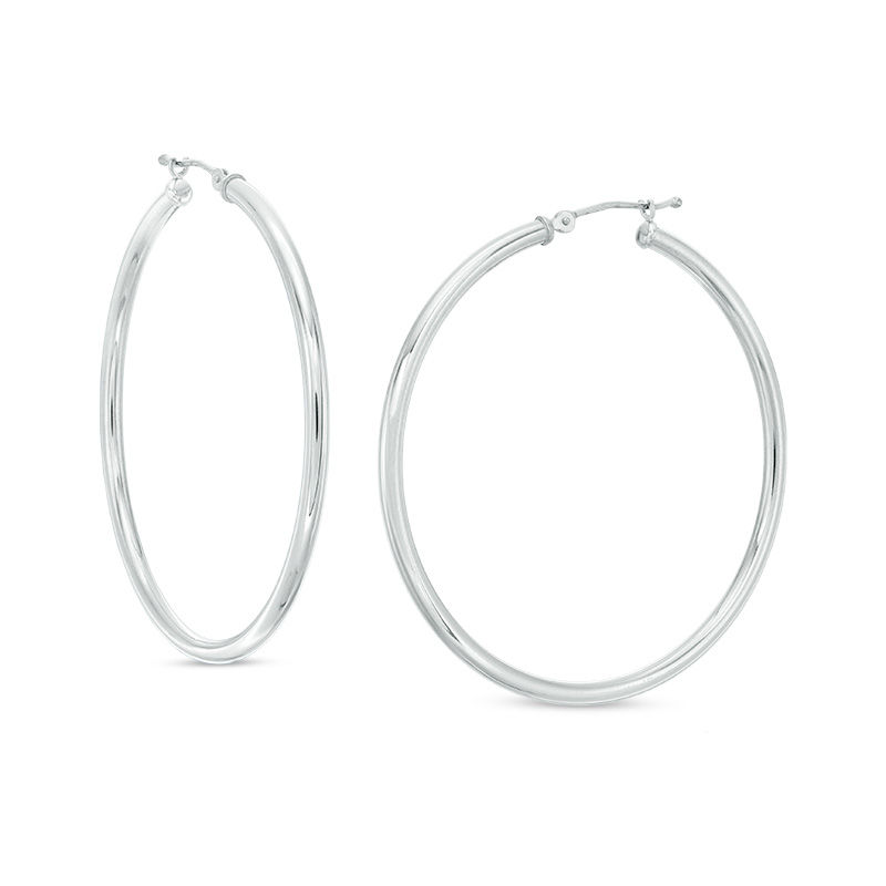 Zales 50mm Sterling Silver Hoop Earrings
