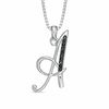 Thumbnail Image 0 of Black Diamond Accent "A" Initial Pendant in Sterling Silver