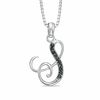 Thumbnail Image 0 of Black Diamond Accent "S" Initial Pendant in Sterling Silver