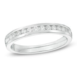 1/4 CT. T.W. Certified Diamond Anniversary Band in 14K White Gold (I/SI2)