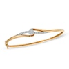 Thumbnail Image 0 of 1/2 CT. T.W. Diamond Flower Bypass Bangle in 14K Gold