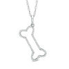 Thumbnail Image 1 of 1/8 CT. T.W. Diamond Tilted Dog Bone Pendant in 10K White Gold