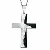 Thumbnail Image 0 of Men's Lord's Prayer Tablet Cross Pendant in Stainless Steel with Black IP - 24"