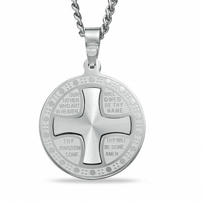 Asma Jewel House Religious Jewelry Stainless Steel Solid Gold Pendant With  Cross Bible Verse Lord's Prayer Necklace Chain for Men : Amazon.in: Fashion