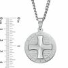 Thumbnail Image 2 of Men's Lord's Prayer Round Cross Pendant in Stainless Steel - 24&quot;