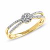 Thumbnail Image 1 of 1/8 CT. T.W. Diamond Circle Frame Split Shank Promise Ring in 10K Gold