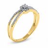 Thumbnail Image 2 of 1/8 CT. T.W. Diamond Circle Frame Split Shank Promise Ring in 10K Gold