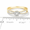 Thumbnail Image 3 of 1/8 CT. T.W. Diamond Circle Frame Split Shank Promise Ring in 10K Gold