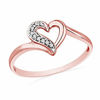 Thumbnail Image 1 of Diamond Accent Heart Ring in 10K Rose Gold