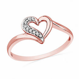 Diamond Accent Heart Ring in 10K Rose Gold