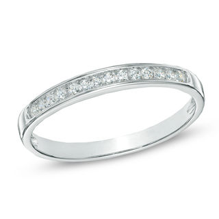 1/5 CT. T.W. Diamond Channel-Set Band in 10K White Gold | Zales Outlet