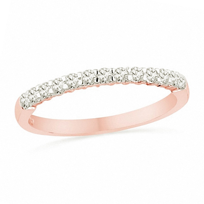 Main Image 1 of 1/4 CT. T.W. Diamond Band in 10K Rose Gold