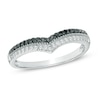 Thumbnail Image 1 of 1/4 CT. T.W. Black and White Diamond Double Row Contour Band in 10K White Gold