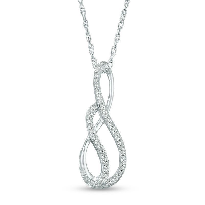 1/10 CT. T.W. Diamond Swirl Infinity Pendant in Sterling Silver | Zales ...