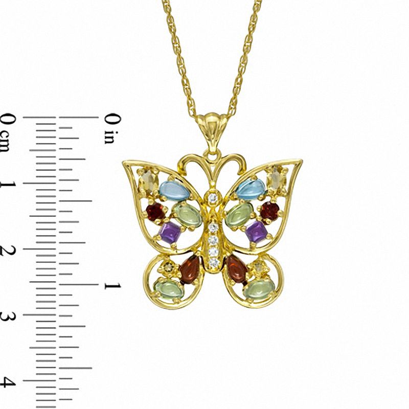 Genuine Sapphire and store Citrine yellow butterfly necklace