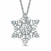 Thumbnail Image 0 of Lab-Created White Sapphire Snowflake Pendant in Sterling Silver