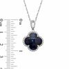 Thumbnail Image 1 of 14.0mm Clover-Shaped Lab-Created Blue and White Sapphire Pendant in Sterling Silver