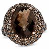 Thumbnail Image 0 of Oval Smoky Quartz Ring in Sterling Silver with 14K Rose Gold Plate