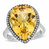 Thumbnail Image 0 of Pear-Shaped Citrine and Lab-Created White Sapphire Ring in Sterling Silver