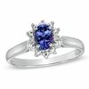 Thumbnail Image 1 of Oval Tanzanite and Diamond Accent Ring in 14K White Gold