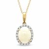 Thumbnail Image 1 of Oval Opal and Diamond Accent Pendant in 14K Gold