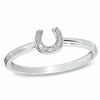 Thumbnail Image 1 of Stackable Diamond Accent Horseshoe Ring in 10K White Gold