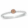 Thumbnail Image 0 of Stackable Champagne Diamond Accent Circle Ring in 10K White Gold