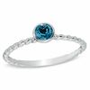 Thumbnail Image 0 of Stackable 4.0mm Blue Topaz Ring in 10K White Gold