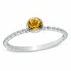 Thumbnail Image 0 of Stackable 4.0mm Citrine Ring in 10K White Gold