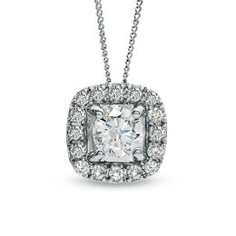 1/3 CT. T.W. Certified Canadian Diamond Frame Pendant in 14K White Gold (I/I2) - 17&quot;
