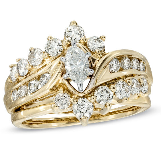 Marquise diamond deals bridal set