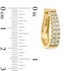 Thumbnail Image 2 of 1 CT. T.W. Diamond Double Row Hoop Earrings in 14K Gold