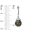 Thumbnail Image 2 of 9.0-10.0mm Tahitian Cultured Pearl and Diamond Accent Drop Earrings in 14K White Gold