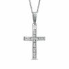 Thumbnail Image 1 of Diamond Accent Cross Pendant in 10K White Gold