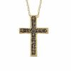 Thumbnail Image 1 of 1/8 CT. T.W. Champagne Diamond Cross Pendant in 10K Gold