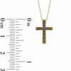 Thumbnail Image 2 of 1/8 CT. T.W. Champagne Diamond Cross Pendant in 10K Gold