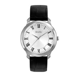 Men's Bulova Dress Collection Strap Watch with Silver-Tone Dial (Model: 96A133)