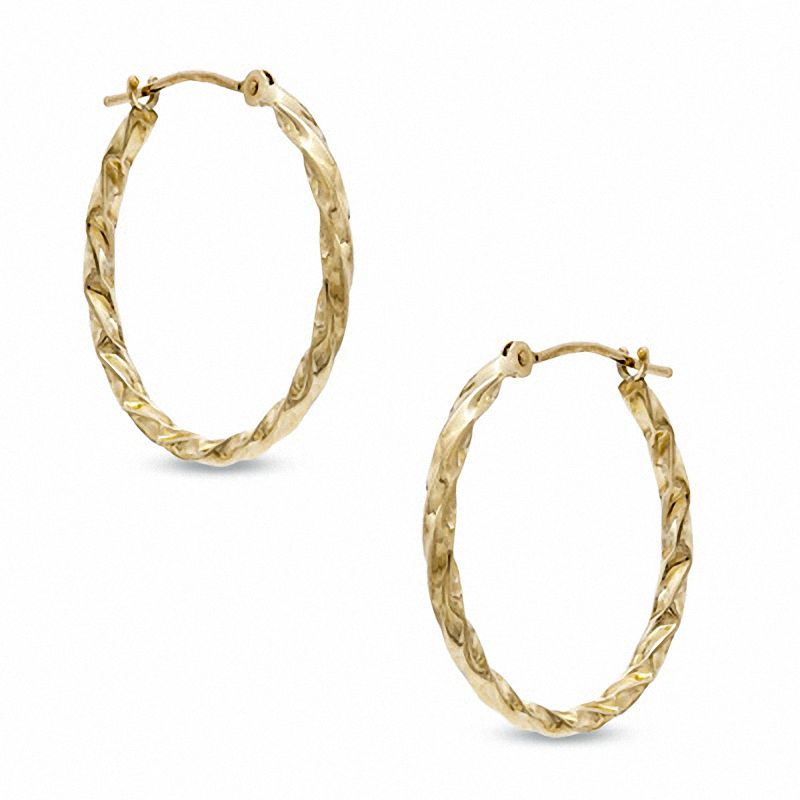 Diamond-Cut Hoop Earrings in 14K Gold | Zales Outlet