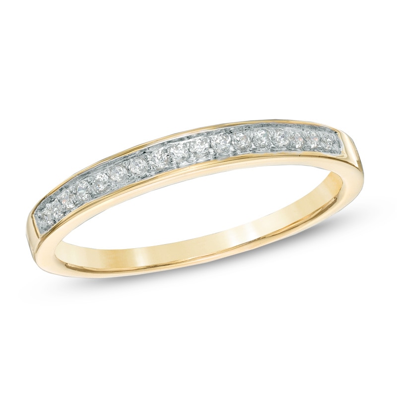 Main Image 1 of 1/10 CT. T.W. Diamond Wedding Band in 10K Gold