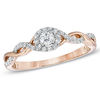 Thumbnail Image 1 of 1/4 CT. T.W. Diamond Entwined Promise Ring in 10K Rose Gold