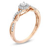 Thumbnail Image 2 of 1/4 CT. T.W. Diamond Entwined Promise Ring in 10K Rose Gold